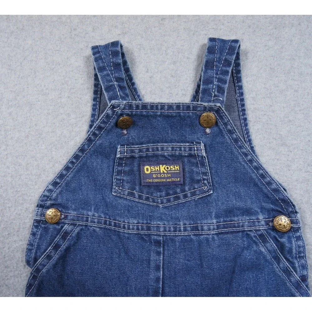Vintage OshKosh Bgosh Vestbak Denim Footed Overalls Blue Made in USA 6-9 Months